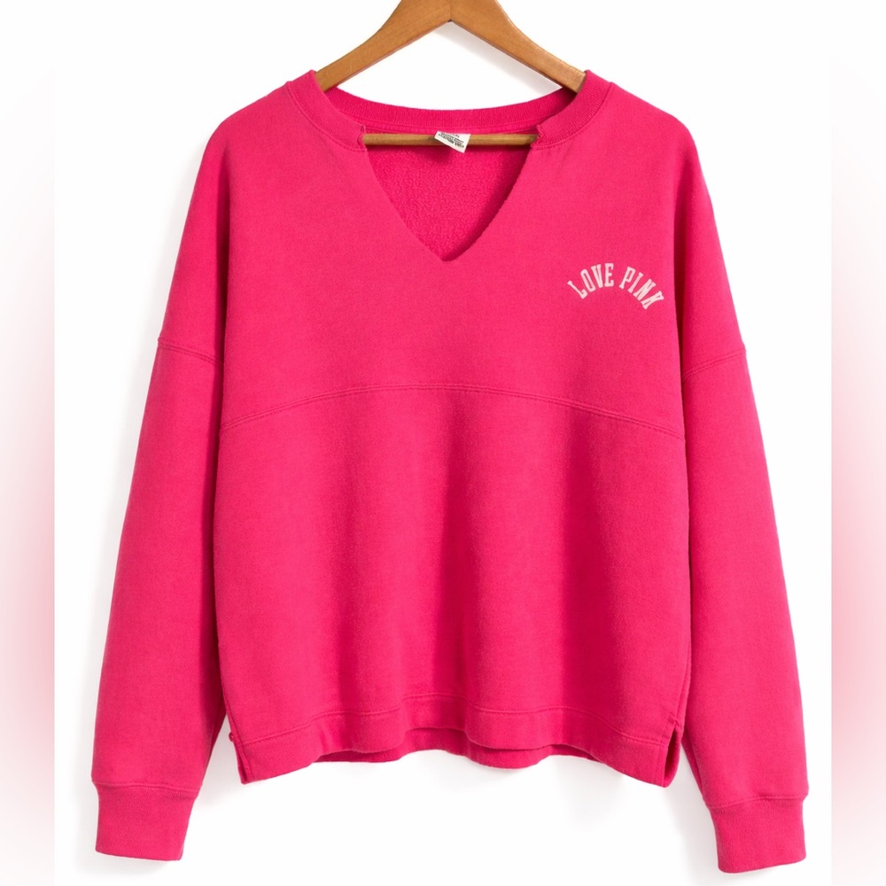PINK Victoria’s Secret Hot Pink LOVE PINK Sweatshirt M